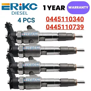 4PCS 0445110340 Diesel Fuel Injector 0445110739 0986435203 for Citroen Peugeot - Picture 1 of 8