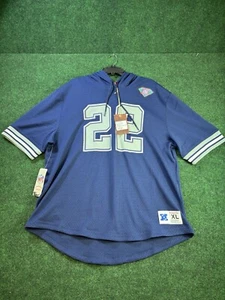 Men's Mitchell & Ness Emmitt Smith Navy Dallas Cowboys Mesh Hoodie T-Shirt XL - Picture 1 of 7