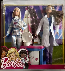 Barbie Careers Astronaut & Space Scientist 2 Doll Set Mattel new in box 2016 - Picture 1 of 3