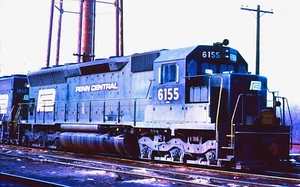 DUPLICATE KODACHROME SLIDE PENN CENTRAL SD-45 #6155 SYRACUSE, NY JANUARY 1973 - Picture 1 of 1