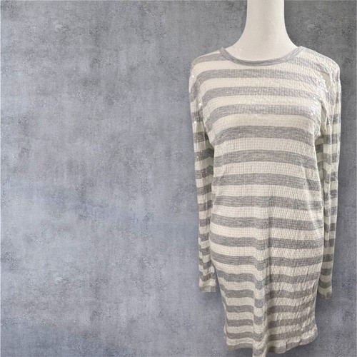 Michael Michael Kors mini abito donna righe paillettes maniche lunghe grandi grigio