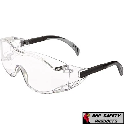 Clear Safety Goggles over Glasses Work Lab Outdoor Eye Protection Cover2 1/Pair - Image 1 of 4