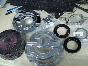 NOS Kuryakyn-BAHN Chrome Air Cleaner Kit 1999-2016 Harley Twin Cam 9587 - Picture 1 of 8