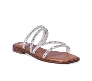 MADDEN NYC Women's Size 11 Zig Zag Rhinestone Fashion Sandals Comfort Foam - Picture 1 of 6