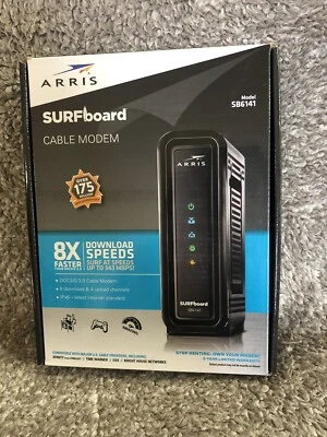 Arris Surfboard Cable Modem DOCSIS 3.0 Certified - SB6141 - Black - Image 1 of 4