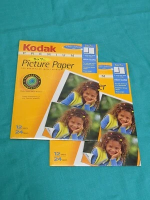 Kodak Premium 5x7 Picture Paper 8623217 High Gloss 2 Packs 12 Sheets 24 Prints - Image 1 of 4