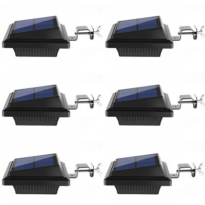 2/6 Pack Solar Gutter Lights Outdoor 25LEDs Solar Fence Lights Wall Mount Light - Image 1 of 4