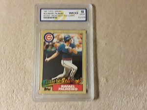 1987 Topps Rookie ERROR Rafael Palmeiro #634 Wrong Back Rod Scurry WCG GEM 10 