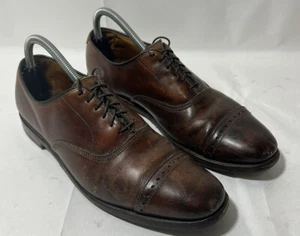 Zapatos de vestir Allen Edmonds Byron con puntera de cuero marrón Oxford para hombre talla 9 A - Imagen 1 de 4