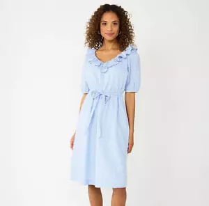 Draper James RSVP Gingham A Line Dress-Sz XL-Puff Sleeve-Belted-Lined-Pocket-NEW - Picture 1 of 10