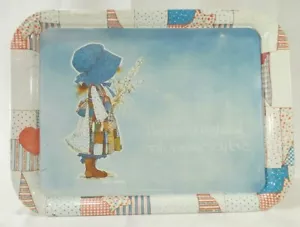 Holly Hobby VTG 1974 Tray serving tin metal calico 17.5"x13" American Greetings - Picture 1 of 9