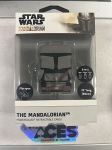 Disney Star Wars The Mandalorian PowerSquad 3 in 1 Flip Retractable Cable New - Picture 1 of 3