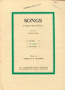 Ogden Nash Norman Shapiro Sheet Music Songs Soprano Solo Piano The Seagull 1961 - Foto 1 di 2