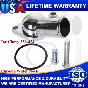 Chrome Water Neck Thermostat Housing For Chevy V8 5.7L 350 454 Small Big Block - Picture 1 of 12