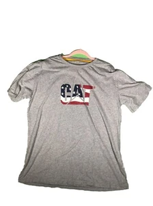 Caterpillar CAT XL T Shirt Red White Blue American Flag Size XL USA - Picture 1 of 6