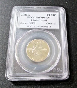 2001-S 25C PCGS PR69DCAM Rhode Island State Quarter Certified 913021.69/70060815 - Picture 1 of 4