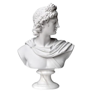 Büste Von Apollo Belvedere Skulptur aus Tabelle IN Marmor E Basis Alabaster H&m - Bild 1 von 6