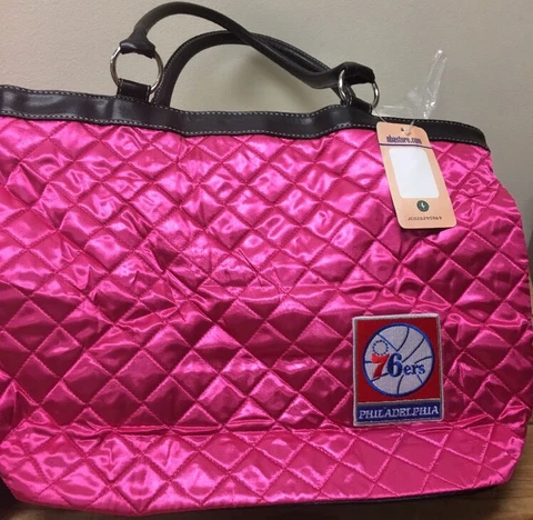 New Little Earth NBA Philadelphia 76Eers Satin Quilted Hobo Shoulder Purse Cover