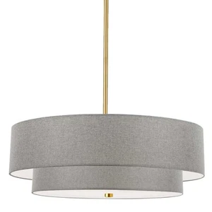 Dainolite 571-224P Everly 4 Light 20"W Pendant - Aged Brass / Grey - Picture 1 of 12