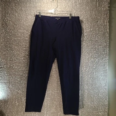 Pantalones Cortos Eileen Fisher Medianos Azul Marino Pull On Informales Capris Azul Marino Viscosa Nylon Foto 1 de 4
