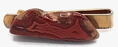 Cierre de corbata ágata marrón rojizo 1,5 pulgadas Foto 1 de 2