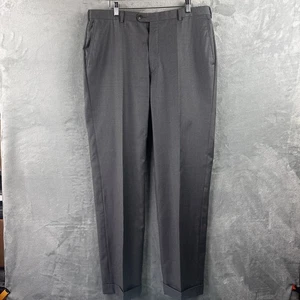 Hickey Freeman graue Anzughose vorne flach maßgeschneiderte Passform Größe 36 x 32 - Bild 1 von 9