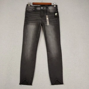 KUT From The Kloth Jeans Women 4 Ankle Skinny Raw Hem Mid Rise Stretch Denim NEW - Picture 1 of 14