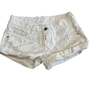 Y2K Replay Damen weiße Jeansshorts Bündchen gerollter Saum Taille 29 - Bild 1 von 5