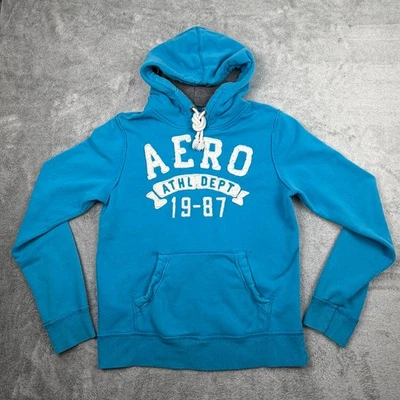 Sudadera con capucha para mujer Aeropostale 1987 pequeña azul aguamarina Y2K Bella Swan Pullover Foto 1 de 4