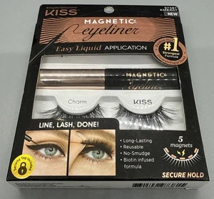 KISS Magnetic Eyeliner Easy Liquid Application False Eyelash Kit - Charm - 97381 - Picture 1 of 2
