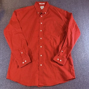 Camicia LL Bean con bottoni uomo grande alta rossa check manica lunga tasche casual - Foto 1 di 7