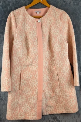 Isaac Mizrahi Live Mujer 1X Chaqueta de Encaje Vellón Floral Rosa Blanco Foto 1 de 4