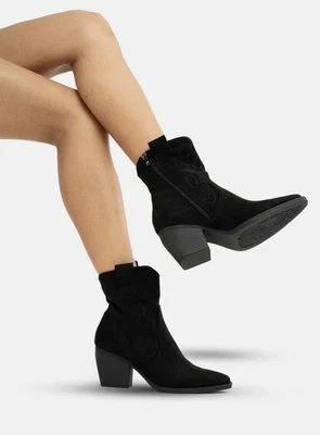 Botas occidentales Olivia and Kate para mujer de gamuza sintética talla 8 negras tacón bloque NUEVAS Foto 1 de 4