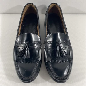 Herren Bass Leder Elegant Halbschuh Slipper mit Quasten Schwarz 13D Brompton 1004 Brasilien - Bild 1 von 20