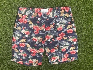 Sovereign Code Men's Navy Flat Front Floral Casual Shorts Medium Tropical - Picture 1 of 7