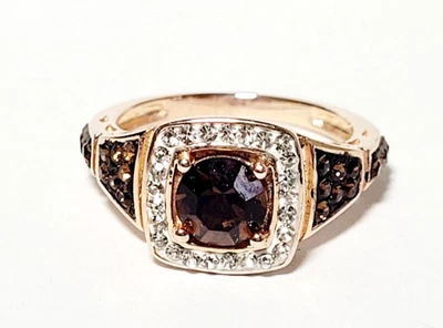 925 sterling silver rose gold plated and sz ring size 6.75 — 第 1/4 张图片