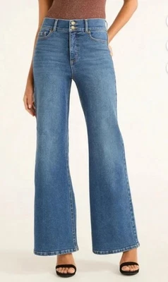 Sofia Vergara Margot High Rise Wide Leg Med-Wash Jeans Sizes: 2,8,10,12 - Image 1 of 4