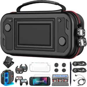 Kit Pacchetto 2 Accessori Switch 17 in 1 per Switch 2 Custodia Rigida - Foto 1 di 20