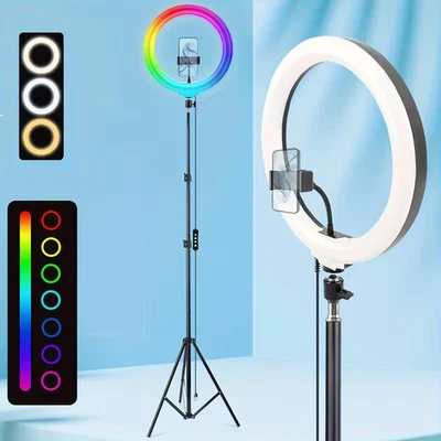 Tripod|Selfie Video Light USB Powered for Stream “12'' RGB Ring Light with 62'' - Image 1 of 4