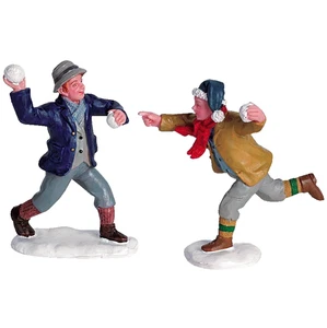 Lemax SNOWBALL FUN Set of 2 #62308 Caddington Christmas Village Figurines NEW - Picture 1 of 1