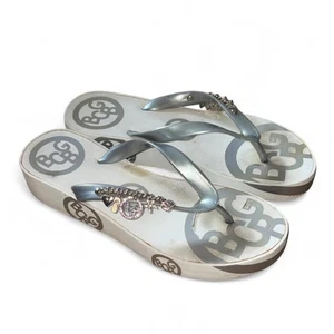 BCBG Y2K Plateau Keilabsatz McBling Charms Flip Flops Sandalen Schuhe - Bild 1 von 7