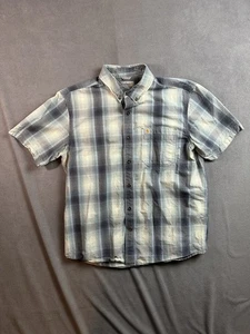 Carharrt Relaxed Fit Shirt Men XL Plaid Cotton Short Sleeve Button Up Work Shirt - Picture 1 of 5