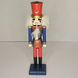 Soldier Nutcracker Red Blue Christmas Holiday Wooden 10" Tall READ - Picture 1 of 10