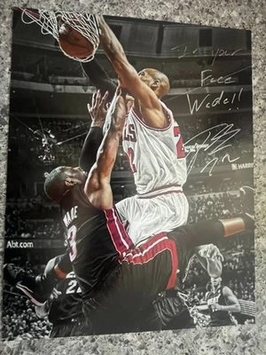 Chicago Bulls Jimmy Butler Autographed Photo 11”x14” -“In Your Face Wade” No COA - Image 1 of 3