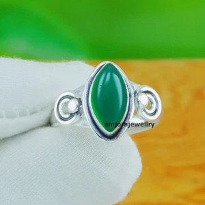 Anillo de piedras preciosas de ónix verde 925 plata esterlina hecho a mano... - Imagen 1 de 4