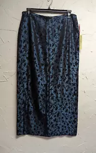 NWT JS Collections Long Skirt Women’s 14 Beaded Green Floral Lined Side Slit - Picture 1 of 8