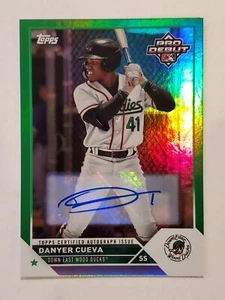 DANYER CUEVA 2023 Topps Pro Debut GREEN FOIL AUTO #'d 13/99 Rangers - Picture 1 of 1