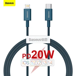 Baseus 20W PD Type C To iPhone Cable Fast Charging Charger For iPhone 14 13 12 X - Picture 1 of 21