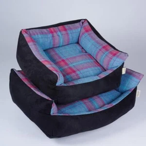 Stylisches Woll Hundebett, Waschbares Haustierbett, Rosa & Blau Kuscheliges Haustierbett, Weiches Hundebett - Bild 1 von 4