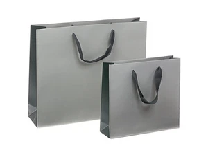 200 Exclusiv Tragetaschen Papiertaschen 25+7x23+5cm m. Baumwollbänder #10184 - Bild 1 von 1